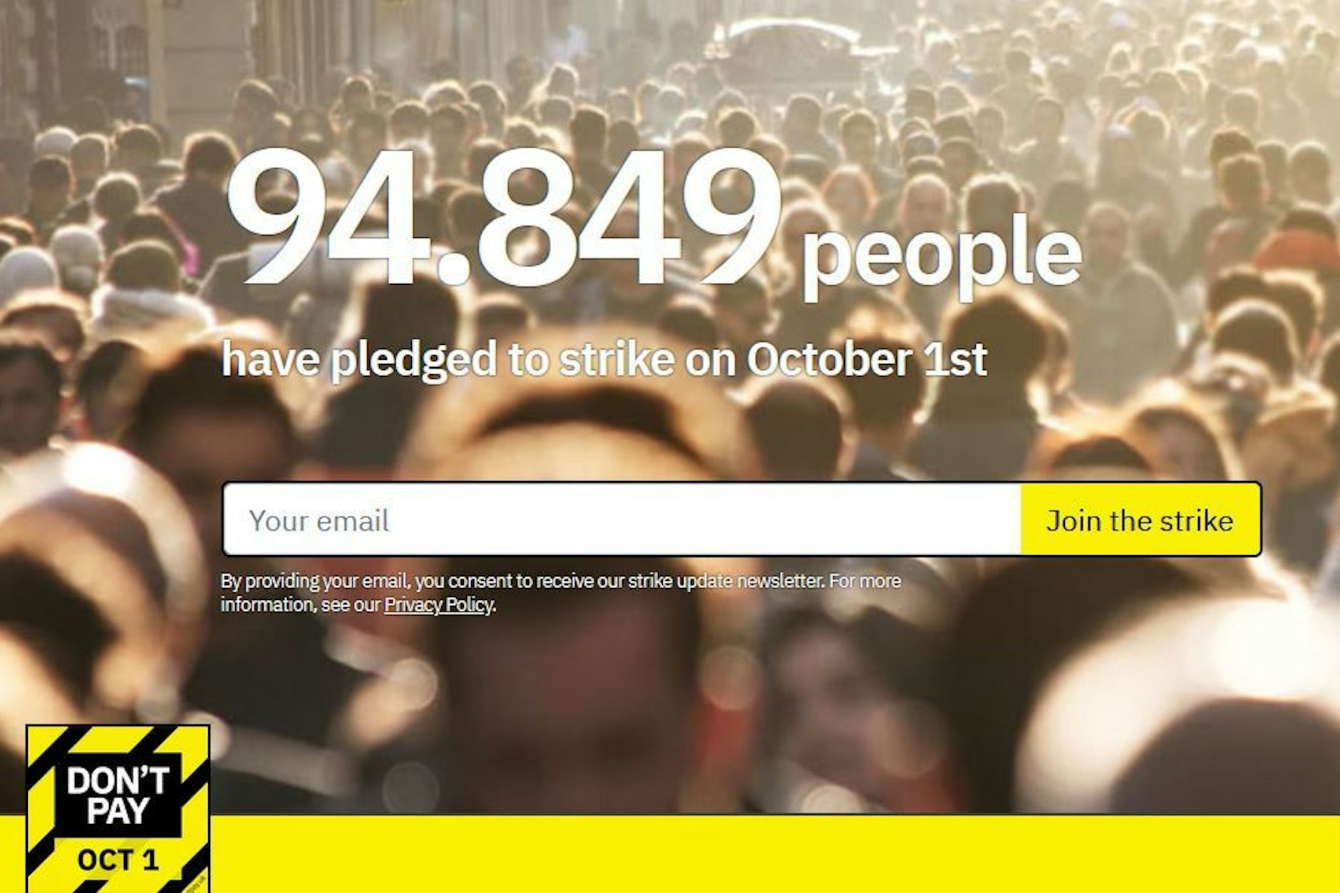 Die Internetseite der Kampagne „Don’t pay, UK“