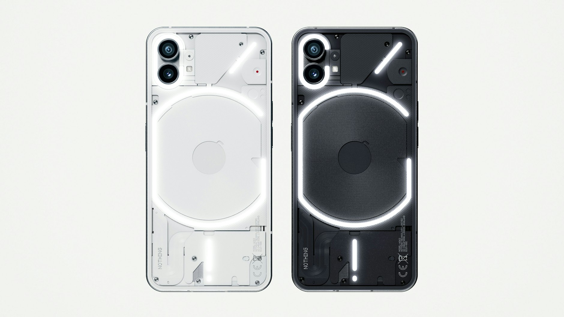 Ein kalkulierter Blick ins Innere. Das Nothing Phone 1 hat eine transparente Rückseite und viele leuchtende LED. 