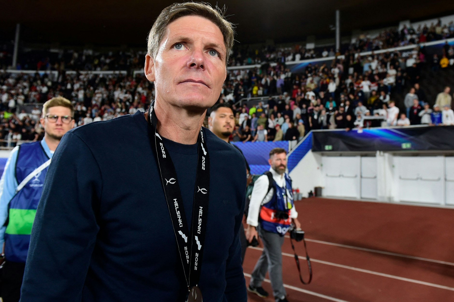 Frankfurts Trainer Oliver Glasner schmeckt das Bundesliga-Spiel bei Hertha am Sonnabend überhaupt nicht.