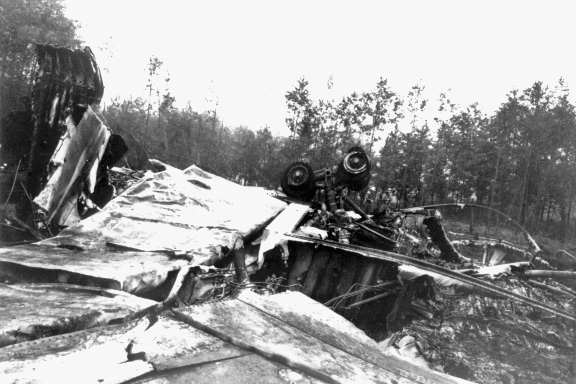 Das Waldstück bei Königs Wusterhausen war nach dem Absturz vom 14. August 1972 ein Trümmerfeld.