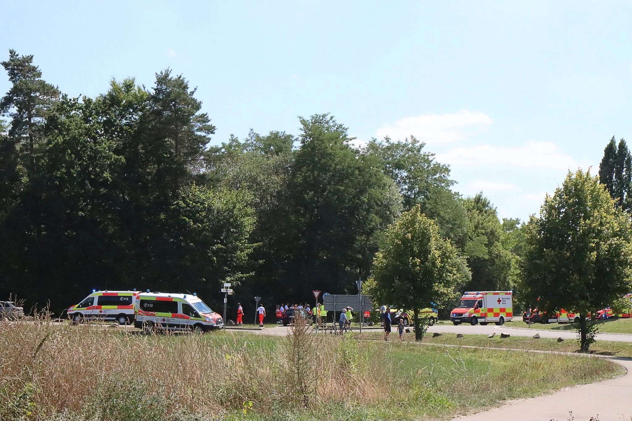 Rettungskräfte im Einsatz in Günzburg.  