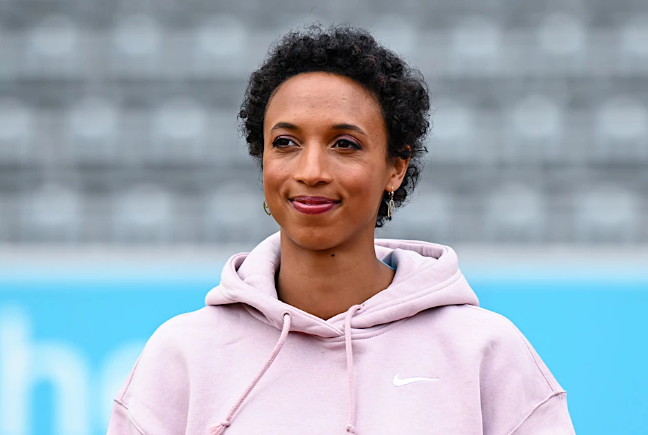 ARCHIV - Nimmt im Olympiastadion an einer Pressekonferenz für die European Championships teil: Malaika Mihambo.  