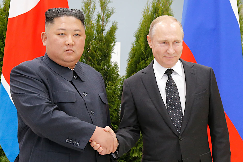 Kim Jong Un, Machthaber von Nordkorea, und Wladimir Putin, Präsident von Russland