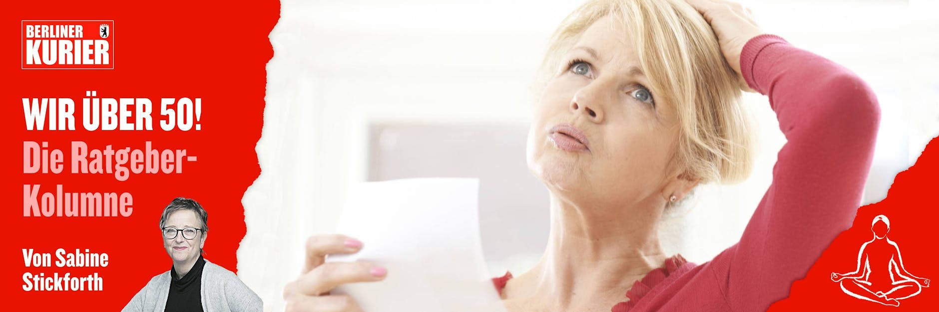 Hitzewallung: eine Frau in der Menopause fächert sich kühlende Luft zu. (Symbolfoto)