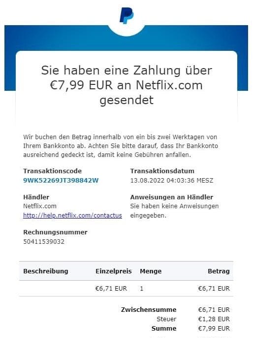 Sieht täuschend echt aus: Eine Betrugs-Mail, die nur vermeintlich von PayPal kommt.