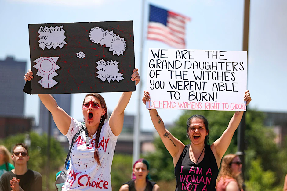 Frauen demonstrieren in den USA für das Recht auf Abtreibung.