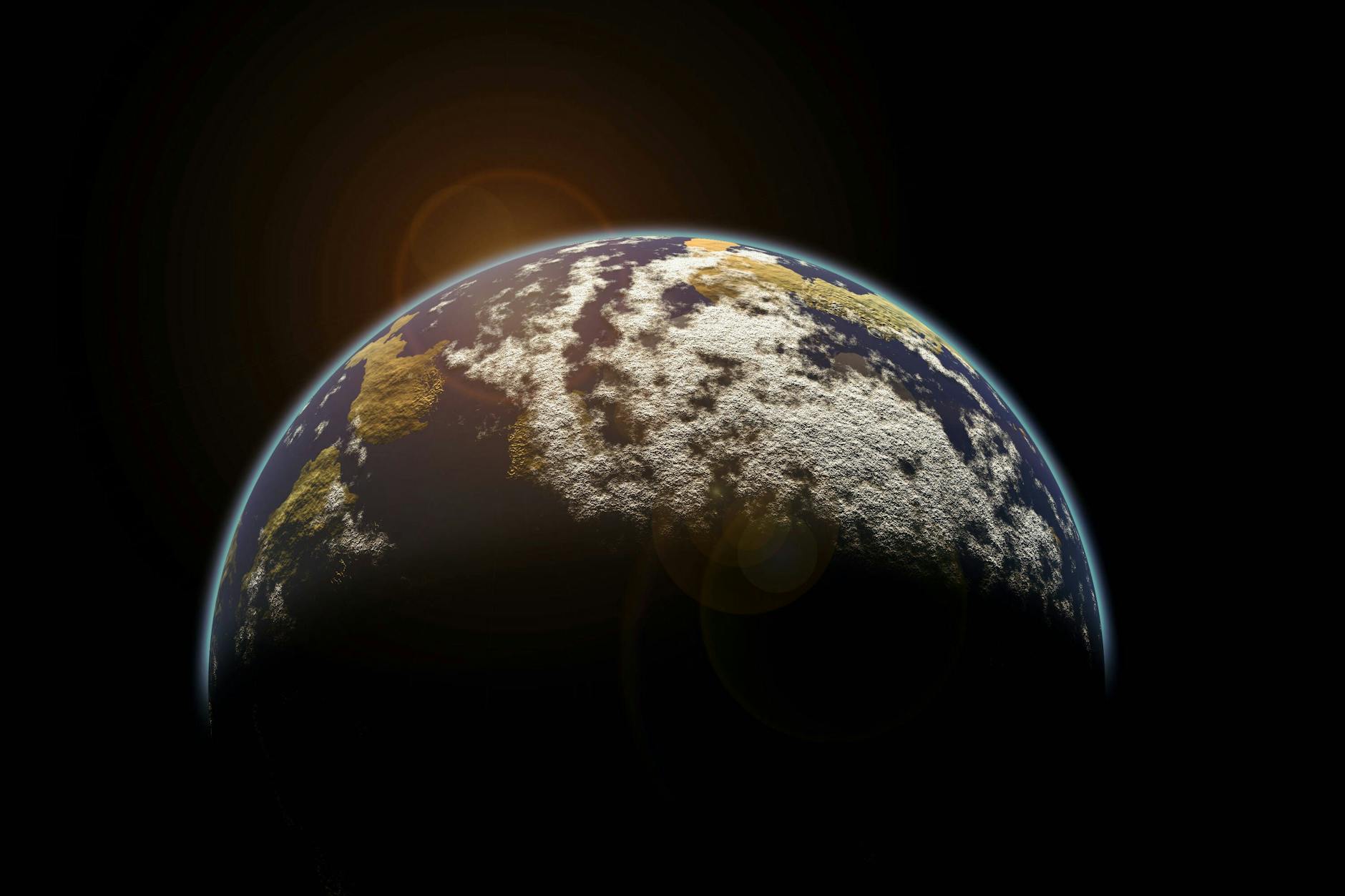 Der Planet Erde im Weltraum.