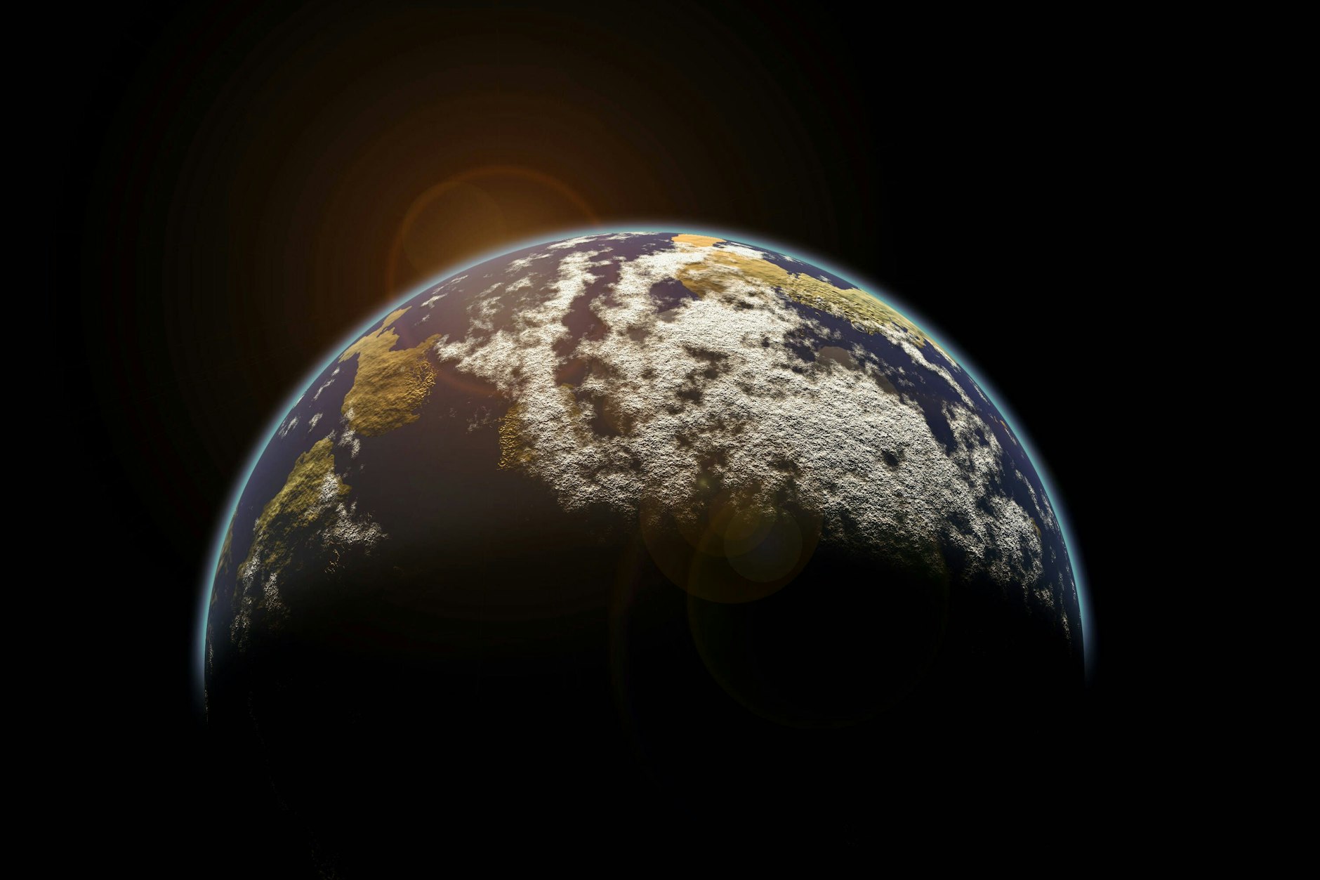 Der Planet Erde im Weltraum.