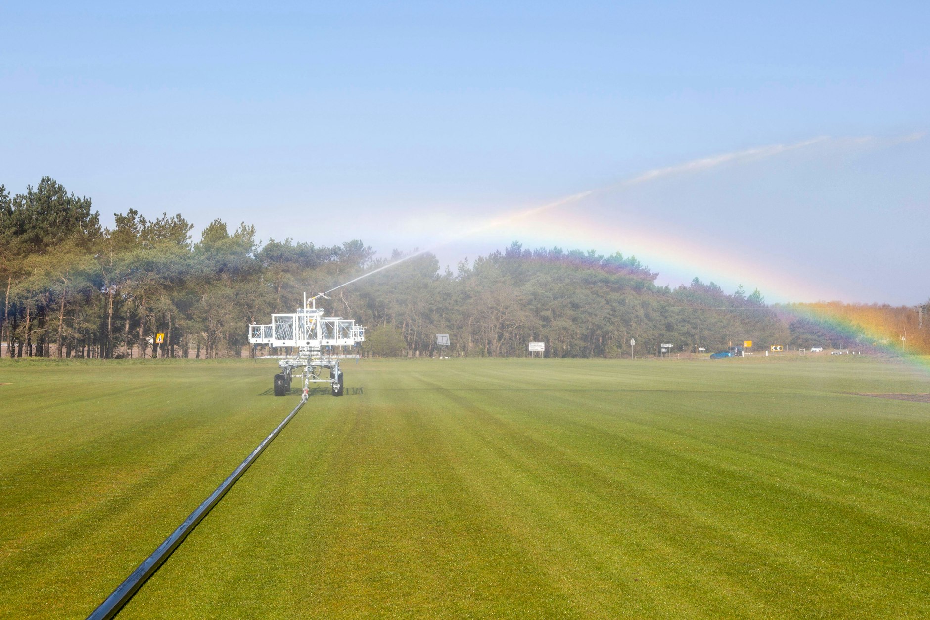 Eine Bewässerungsanlage in der Landwirtschaft.