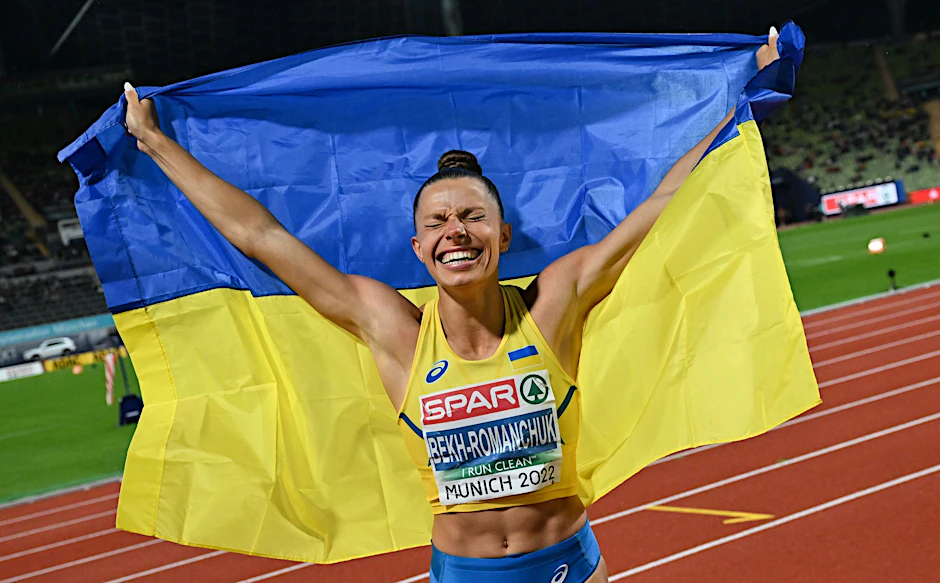 dpatopbilder - Maryna Bekh-Romanchuk aus der Ukraine gewann EM-Gold im Dreisprung.  