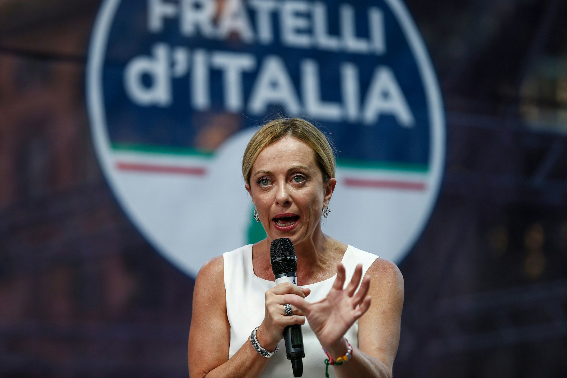 Giorgia Meloni, leader del partito Fratelli d'Italia, viene criticata per la diffusione di un brutale video (foto d'archivio).