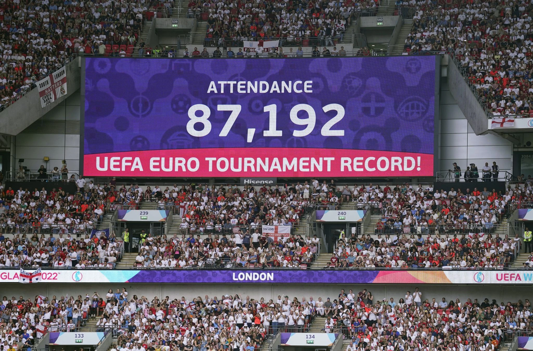 Mit 87.192 Zuschauern wurde in Wembley ein Rekord aufgestellt.  