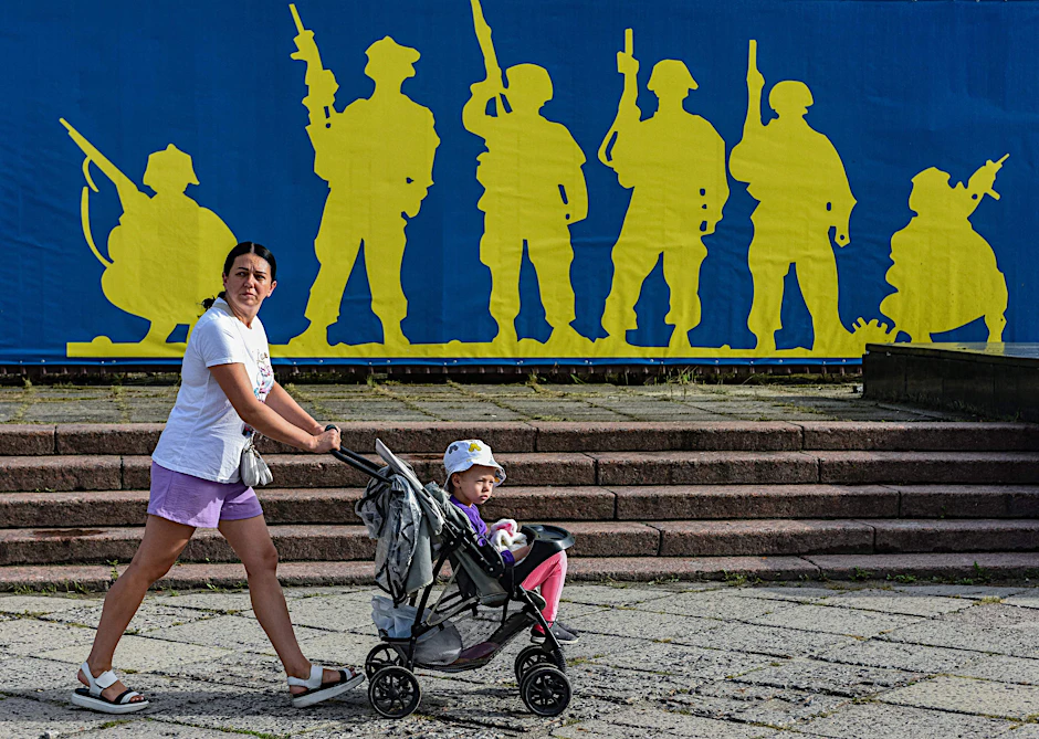 Ein Plakat im Westen der ukrainischen Stadt Lwiw&nbsp;