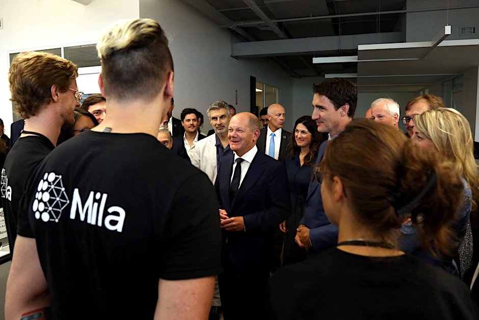 Bundeskanzler Olaf Scholz und Kanadas Premierminister Justin Trudeau während der Kanada-Reise des Kanzlers.