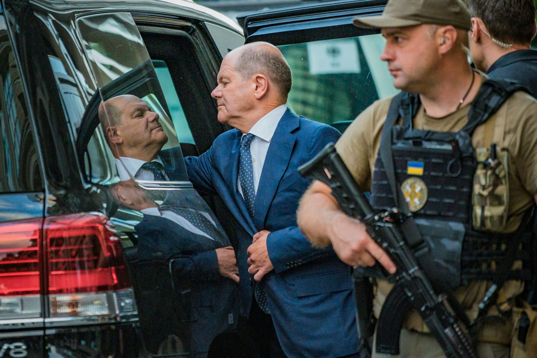 Bundeskanzler Olaf Scholz (SPD) während seines Besuchs in Kiew