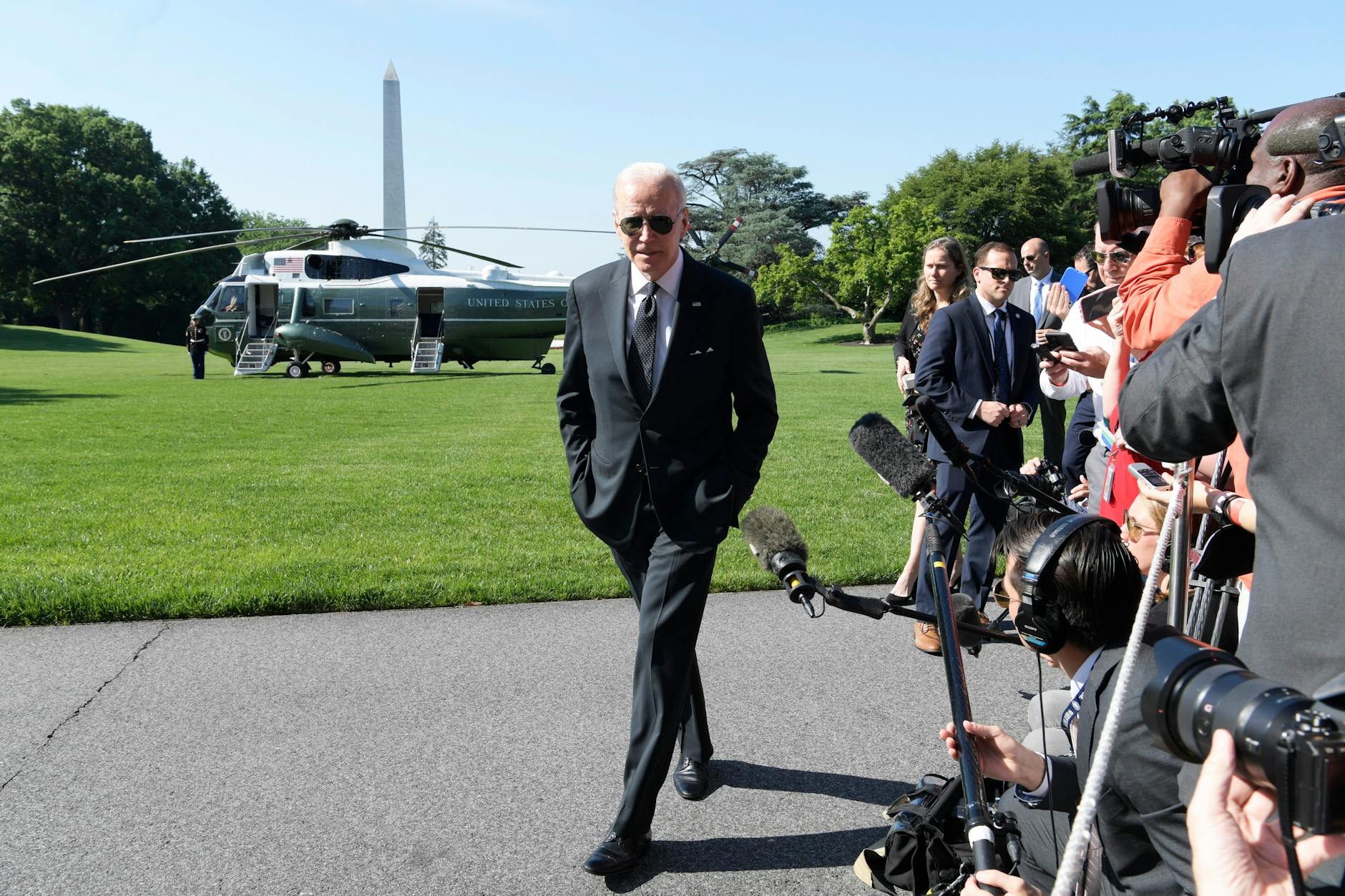 US-Präsident Joe Biden nach einem Pressegespräch mit Korrespondenten des Weißen Hauses.