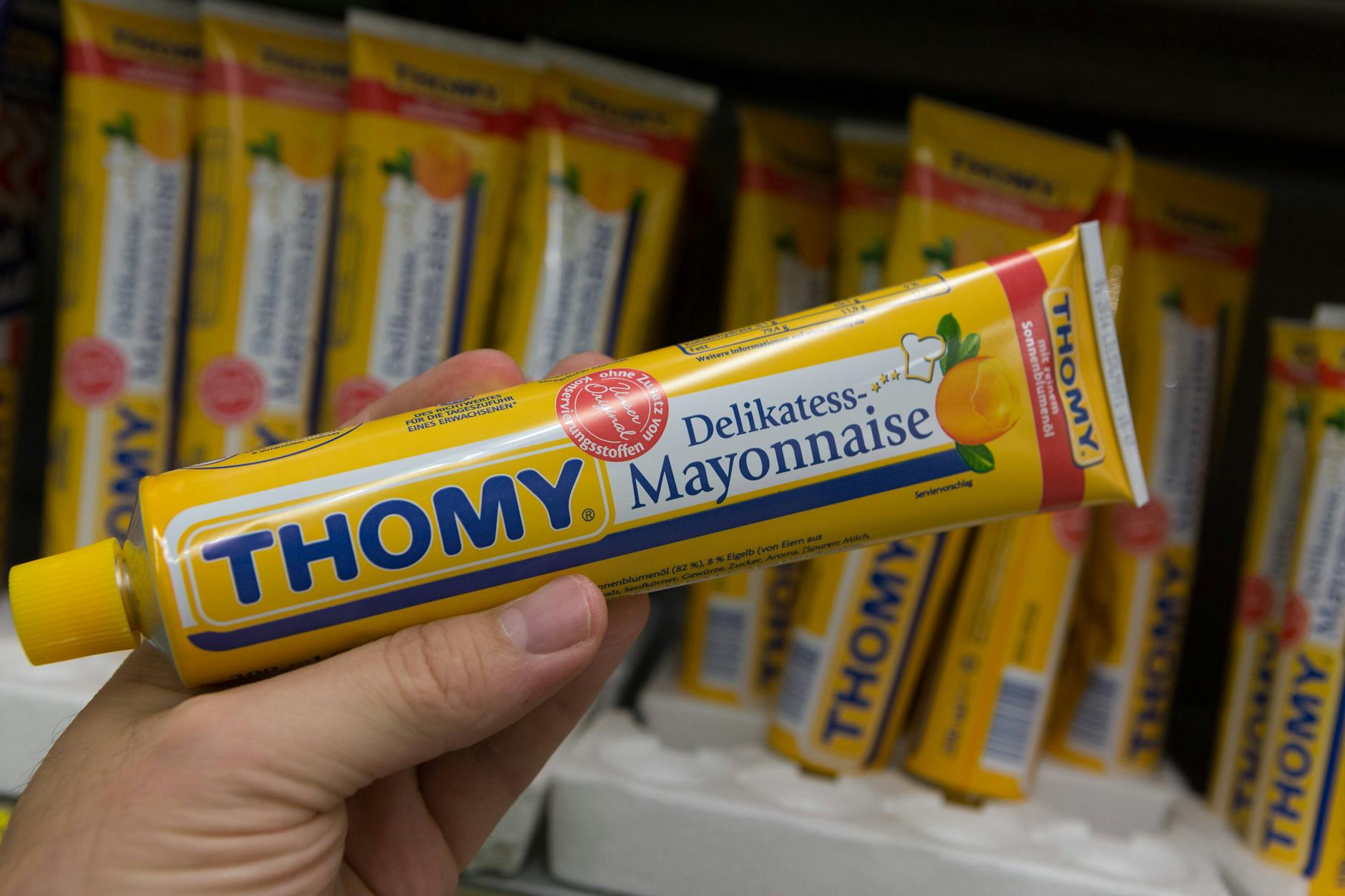 Mhhhhmmmm! Thomy-Mayonnaise ist ein Spitzenprodukt, findet unser Koch Felix Hanika.