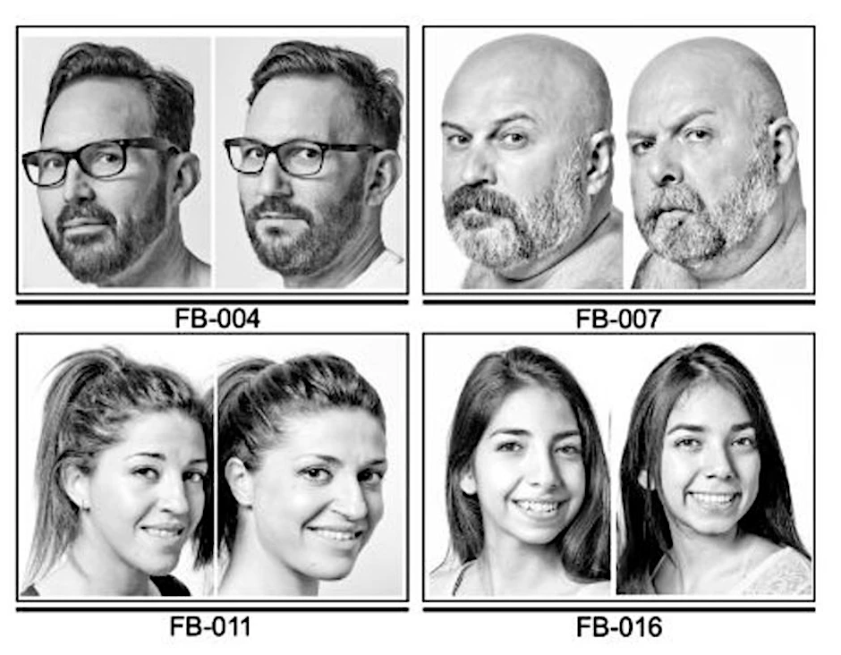 Bilder von sogenannten LALs (Lookalikes) aus der Studie. Sie sind nicht miteinander verwandt.
