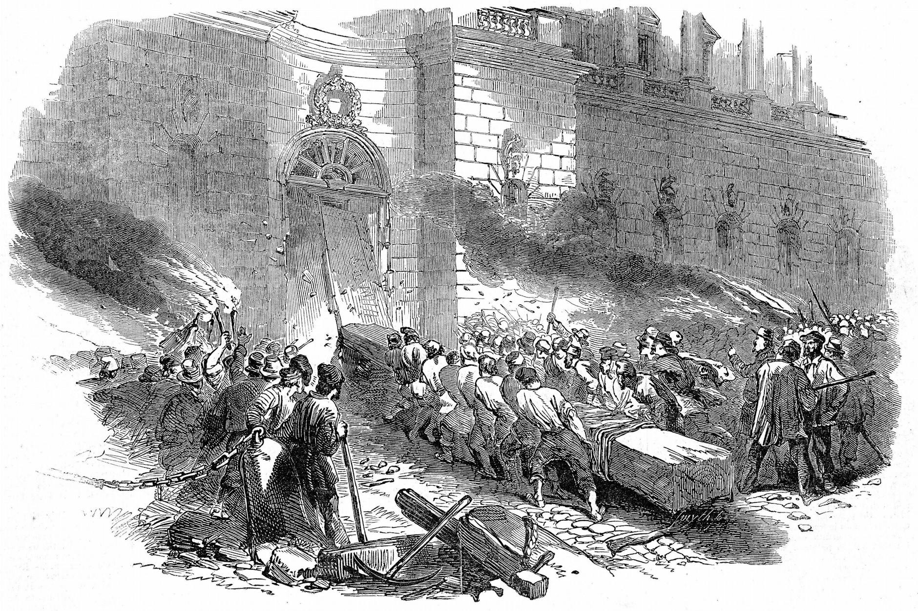 Märzrevolution: Aufständische stürmen das Zeughaus.