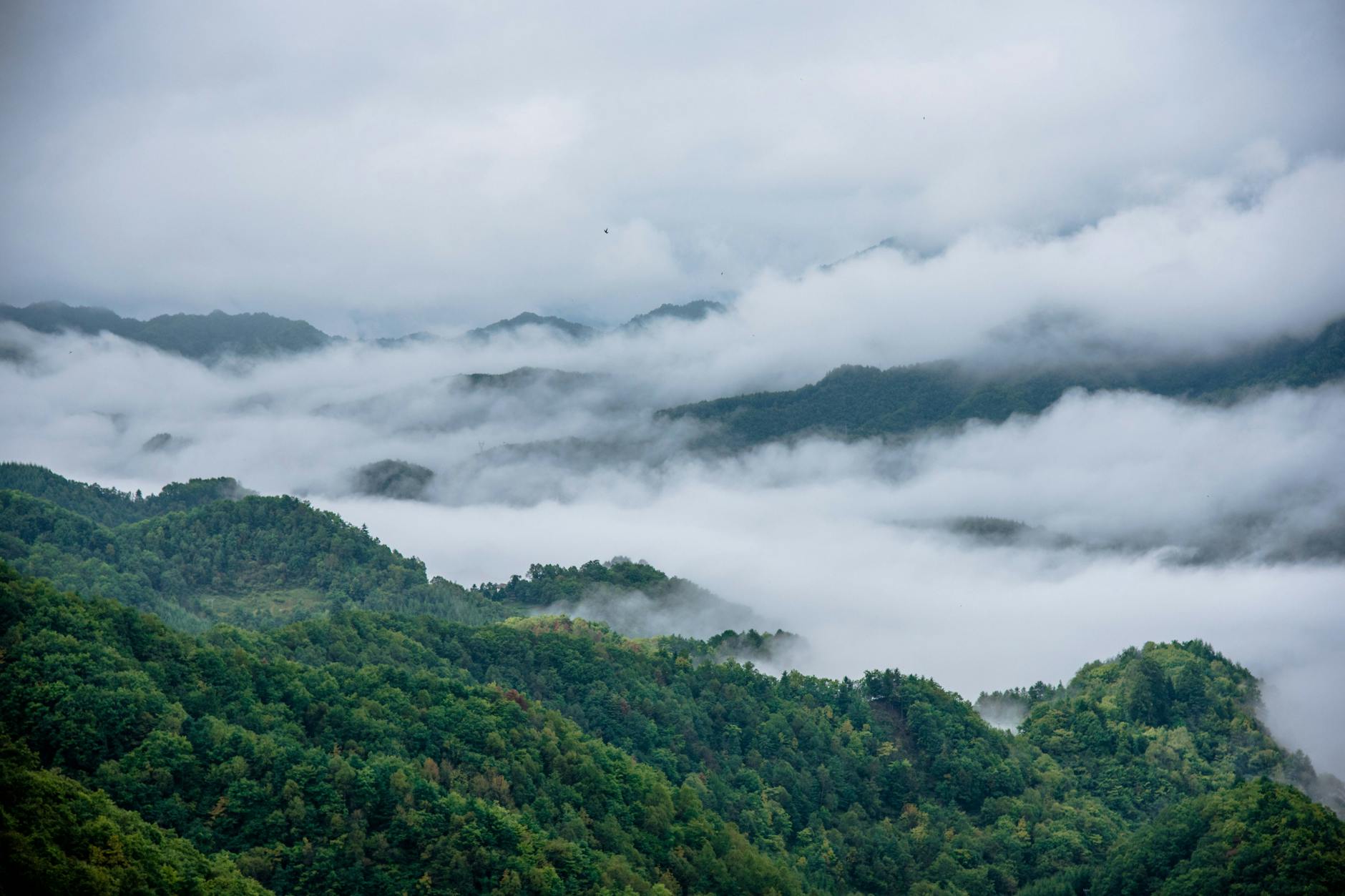 Regenwolken in China. 