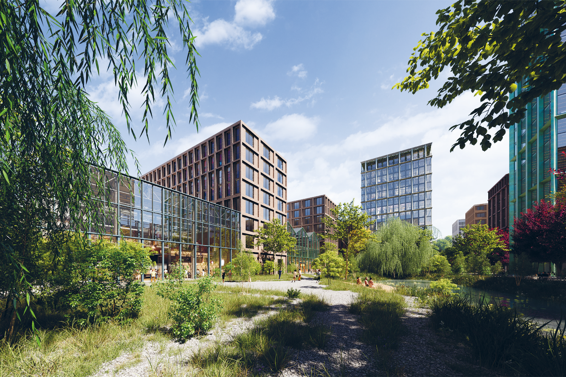 Blick in die Zukunft: So soll das neue Quartier aussehen. Im Zentrum ist ein Park geplant.