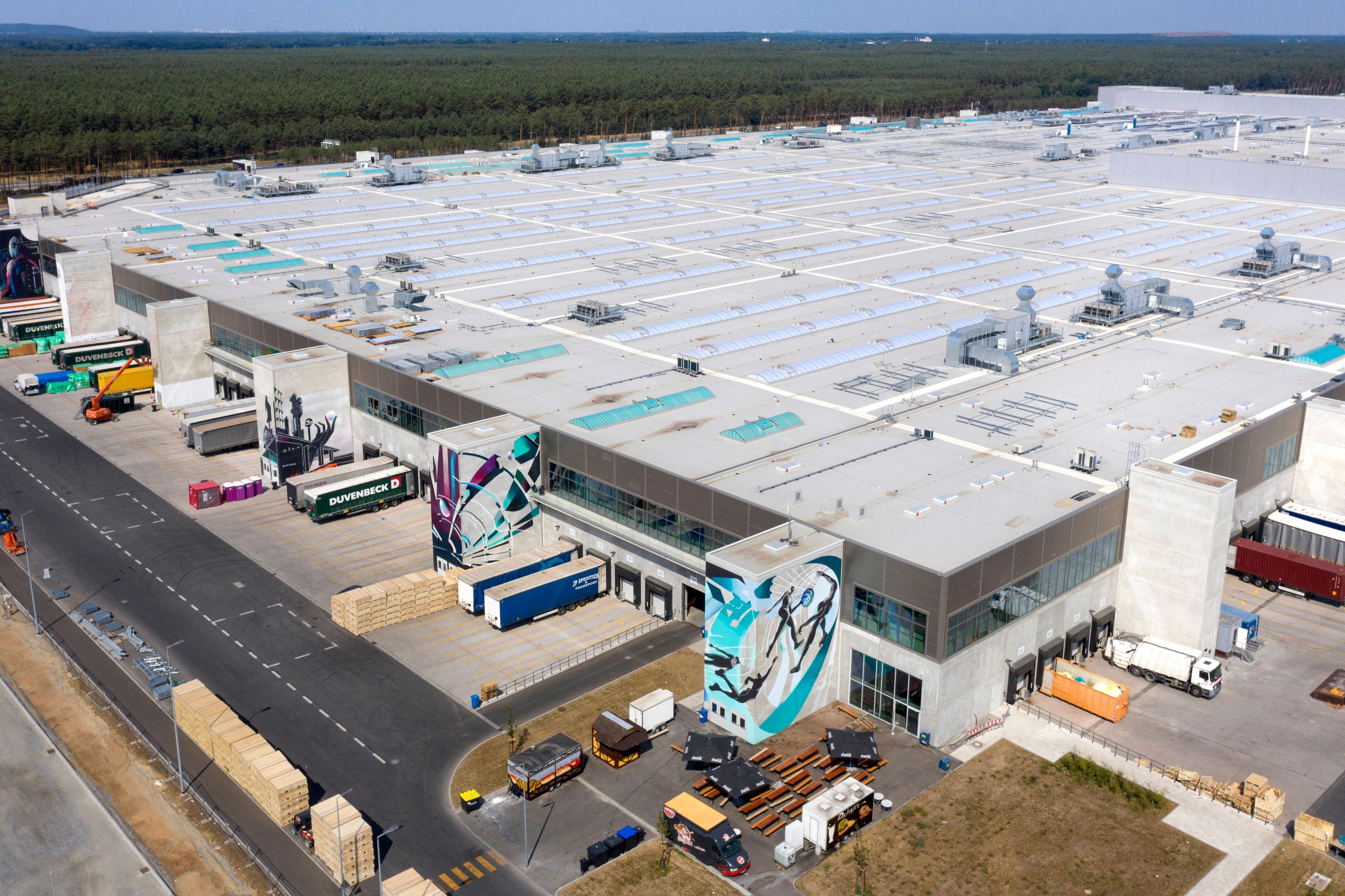 Die Tesla Gigafactory Berlin-Brandenburg in Grünheide im brandenburgischen Landkreis Oder-Spree.&nbsp;