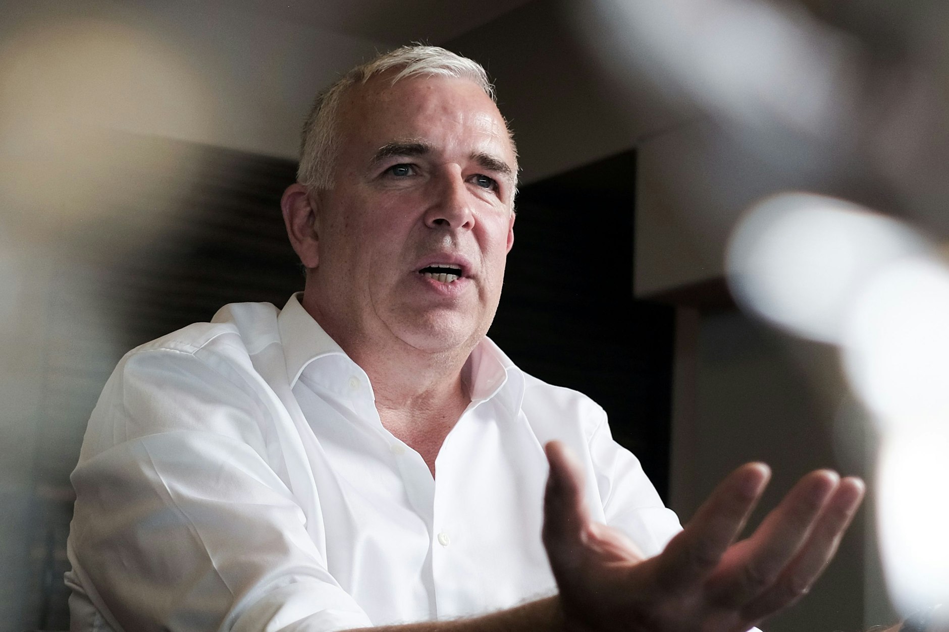 „Fußball ist für uns nicht das Geschäft oder die Umsatzmaximierung“: Dirk Zingler beim Gespräch mit der Berliner Zeitung in der Alten Försterei.