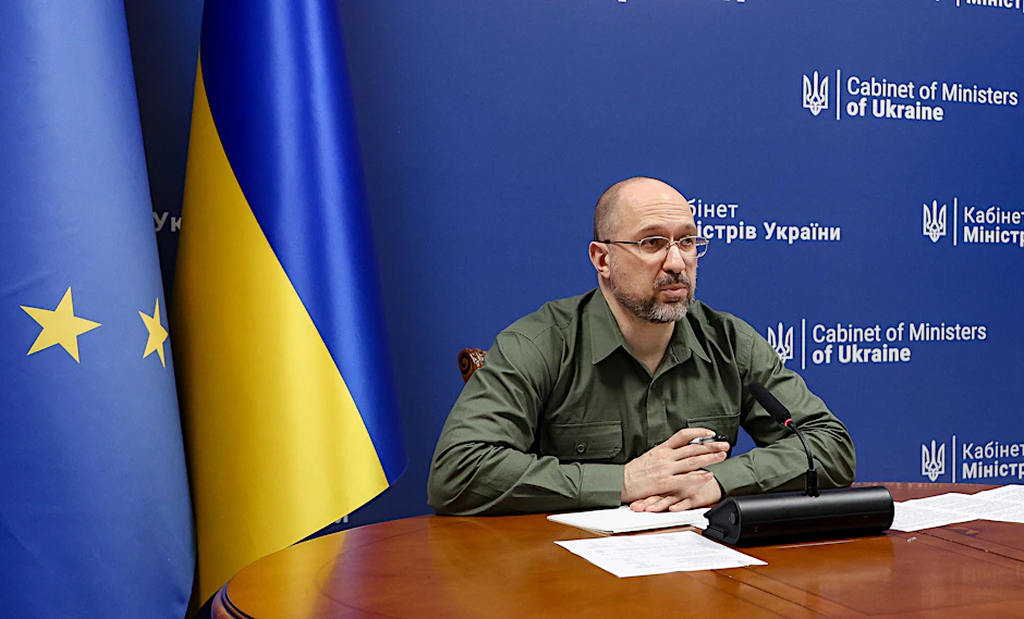Denys Schmyhal, Ministerpräsident der Ukraine, bei einem Interview.&nbsp;