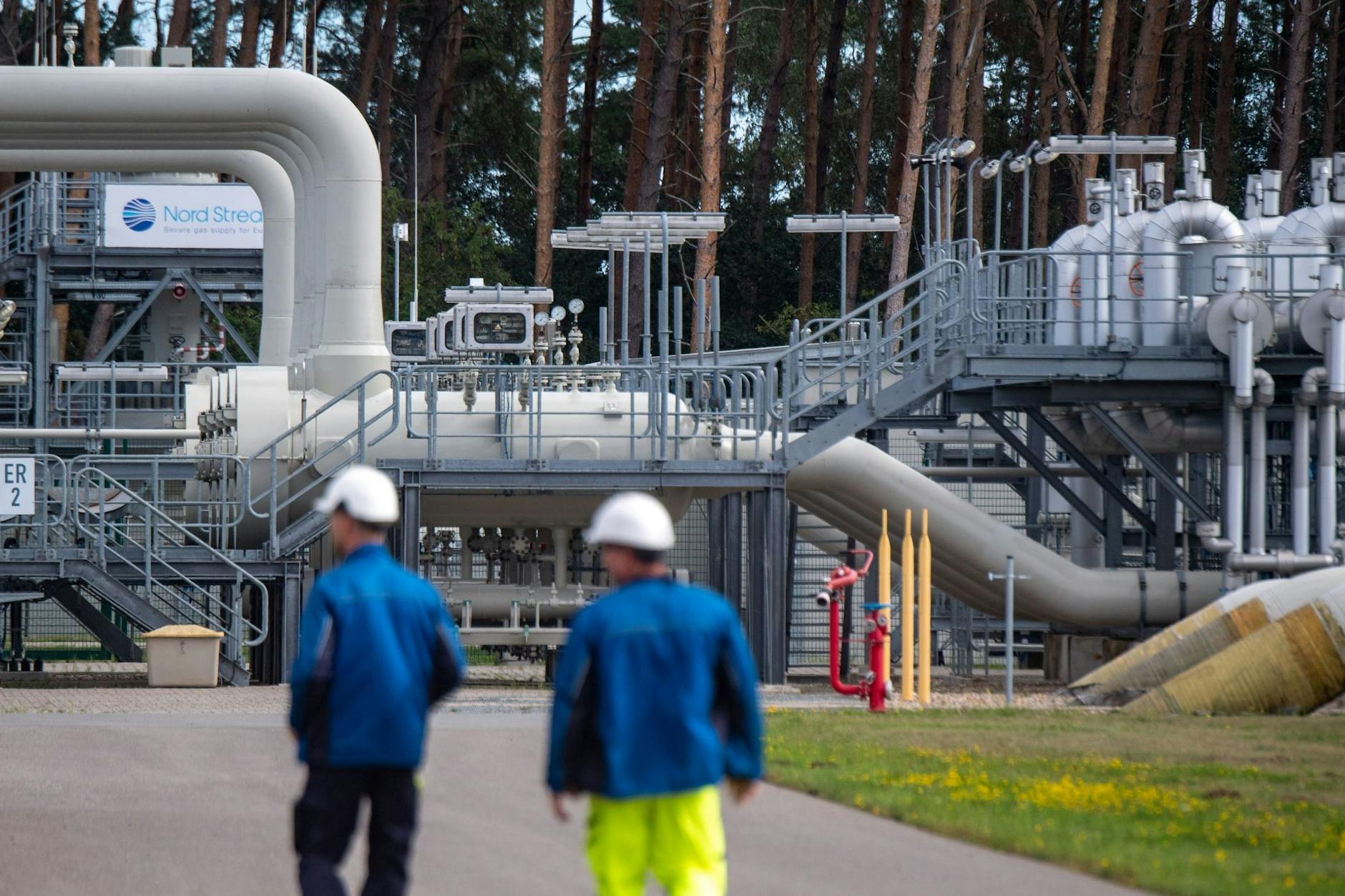 Die Gasempfangsstation der Ostseepipeline Nord Stream 1 in Lubmin bei Greifswald