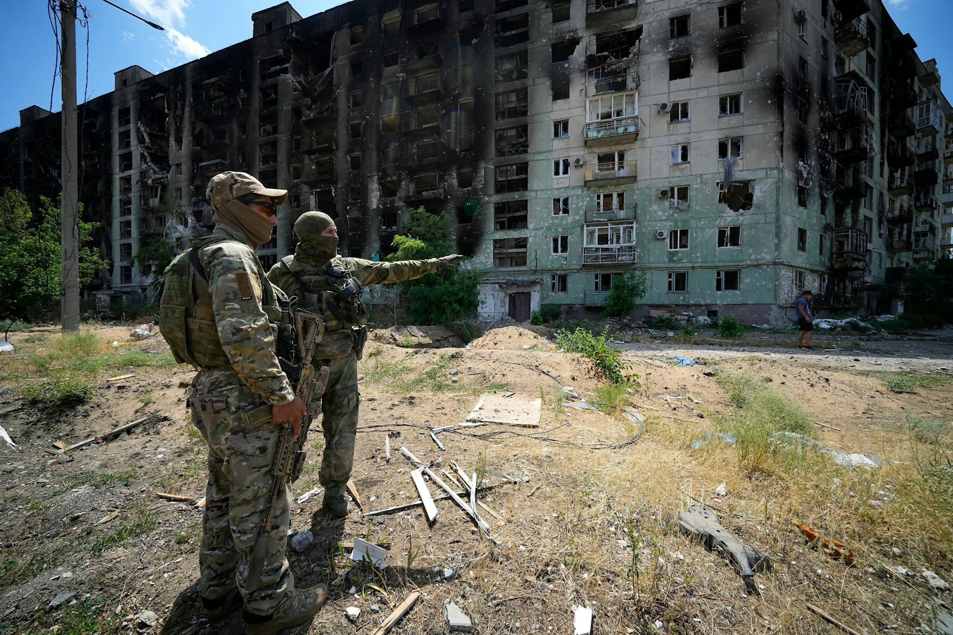 Russische Soldaten in Sjewjerodonetsk