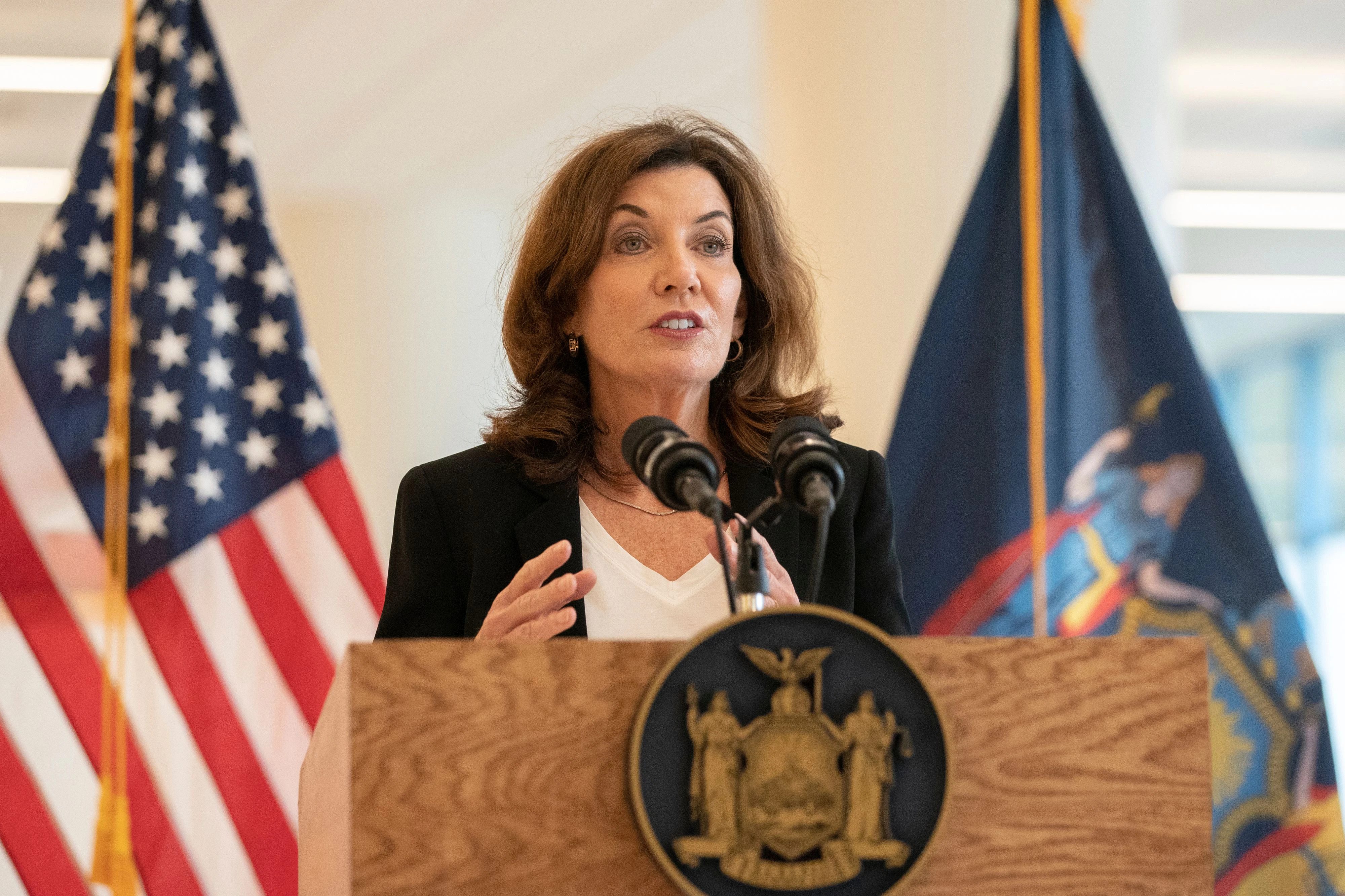 New Yorks Gouverneurin Kathy Hochul rief in Bezug auf die gefährliche Krankheit Kinderlähmung den bundesstaatsweiten Katastrophenfall aus.&nbsp;