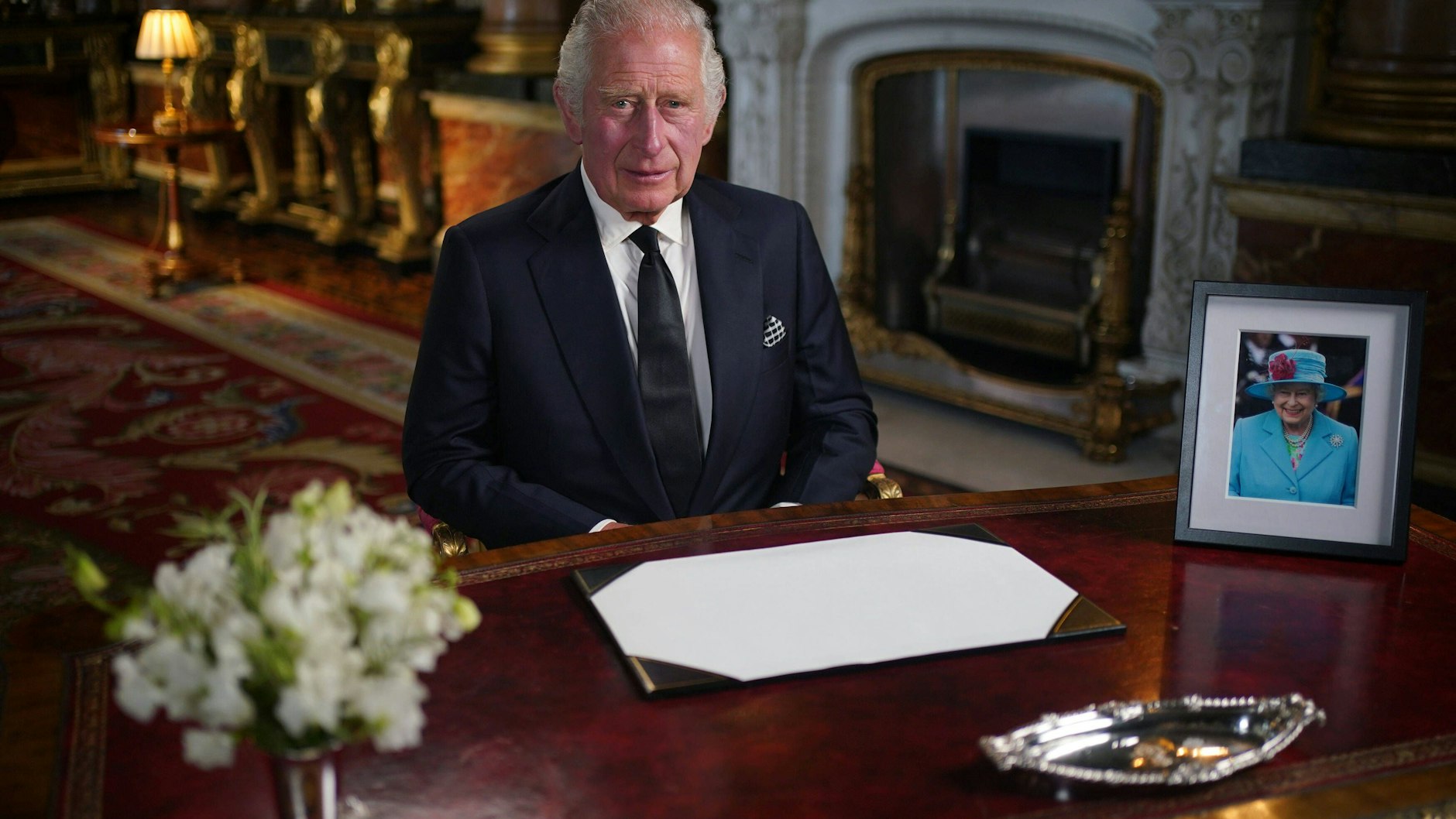König Charles III. bei seiner ersten Rede an die Nation.