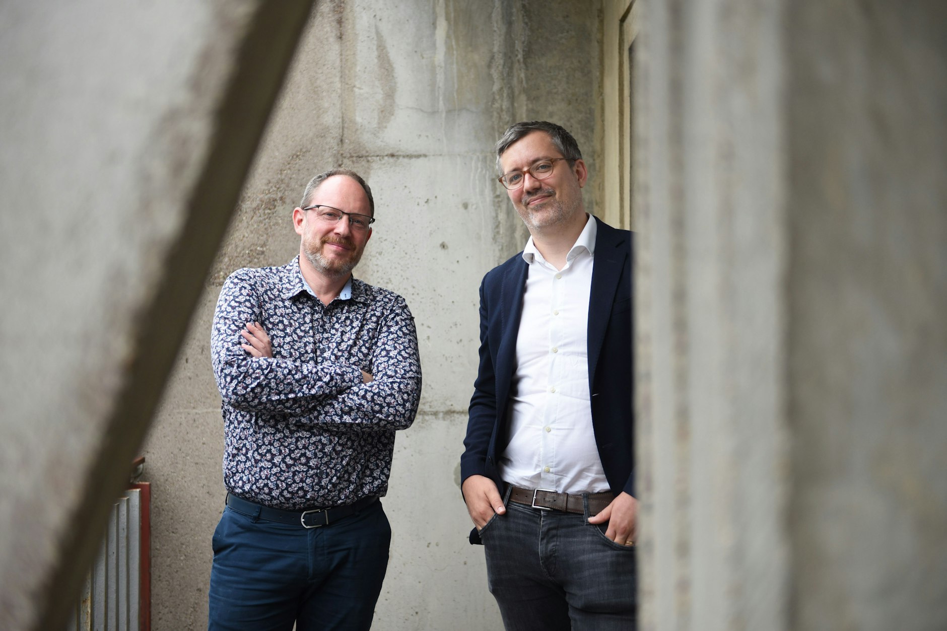 Die Wirtschaftshistoriker Nikolaus Wolf (l.) und Thilo Albers im Gebäude der Wirtschaftswissenschaftlichen Fakultät der Humboldt-Universität.