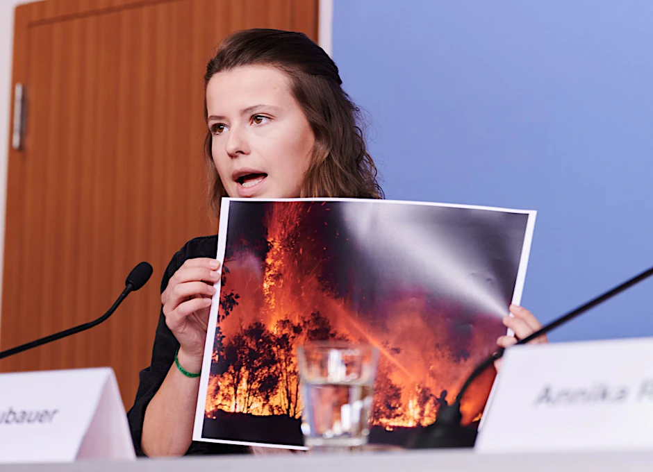 Klimaaktivistin Luisa Neubauer fordert ein Sondervermögen von 100 Milliarden Euro fürs Klima.  