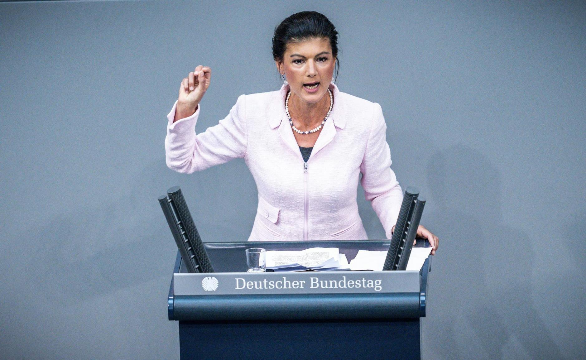 Die Linken-Politikerin Sahra Wagenknecht vergangene Woche im Bundestag.
