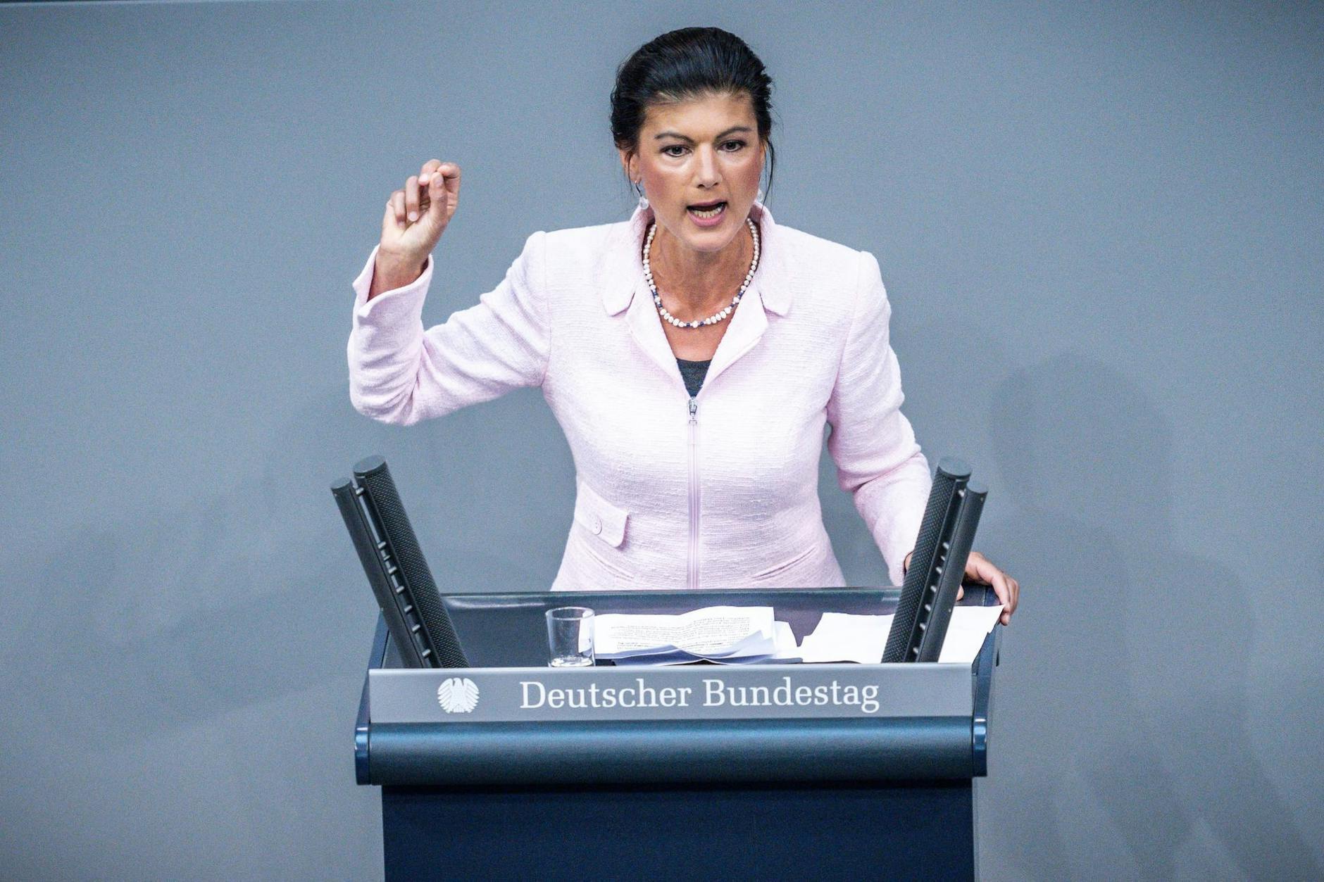 Die Linke-Politikerin Sahra Wagenknecht vergangene Woche im Bundestag