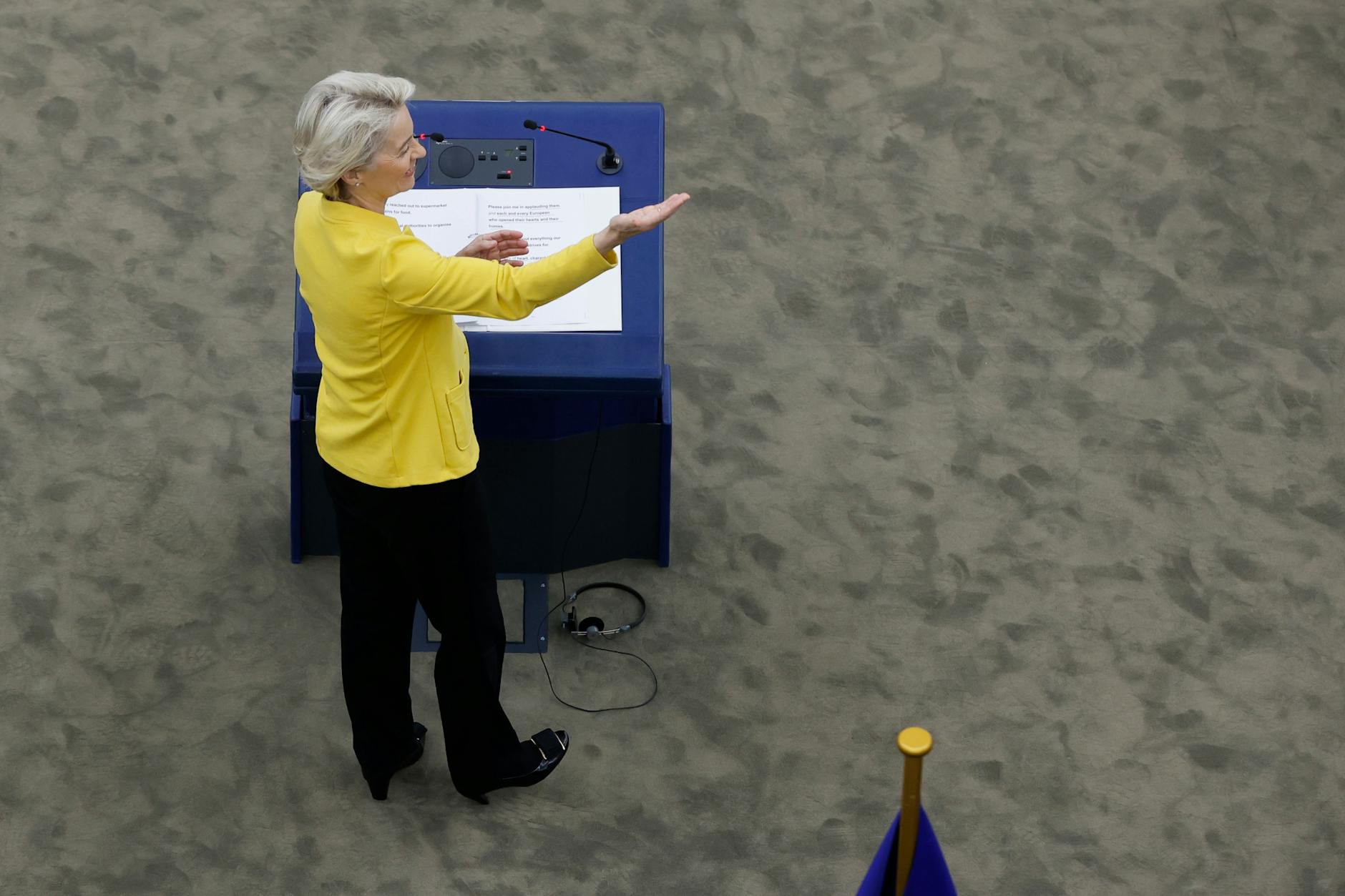 Die Präsidentin der Europäischen Kommission, Ursula von der Leyen, bei einer Rede im EU-Parlament in Straßburg