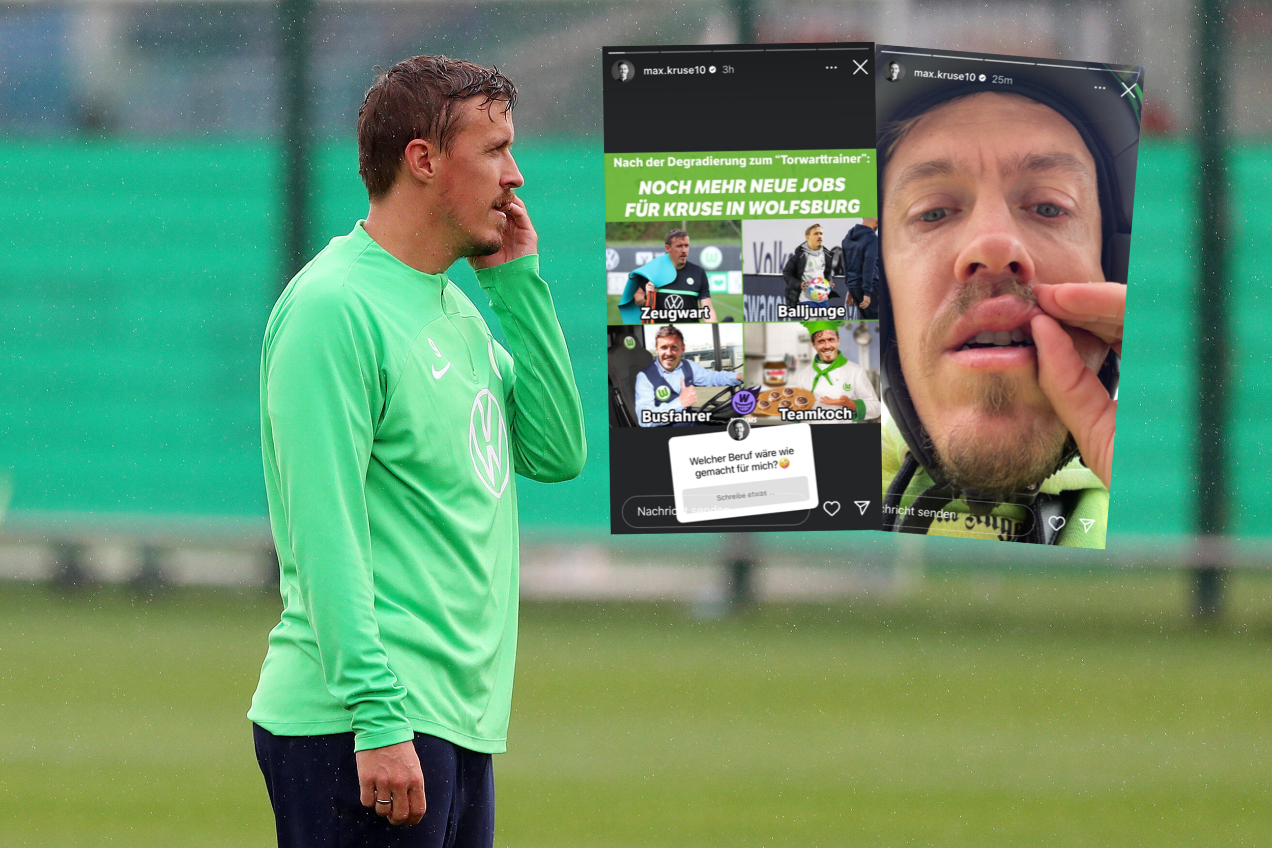 Neues von Max Kruse: Ex-Union-Star nimmt Wolfsburg-Aus mit Humor – und kämpft in Berlin mit einer Wespe!