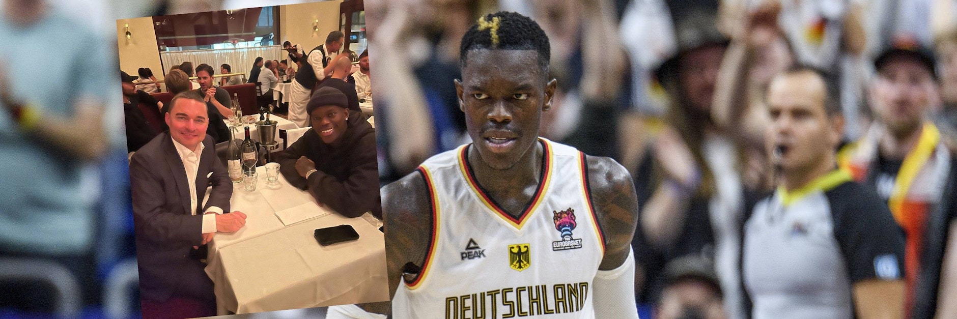 Auf dem Platz ist Dennis Schröder bei der EM voll konzentriert, zu seinem Geburtstag traf der Basketballer Hertha-Investor Lars Windhorst.&nbsp;
