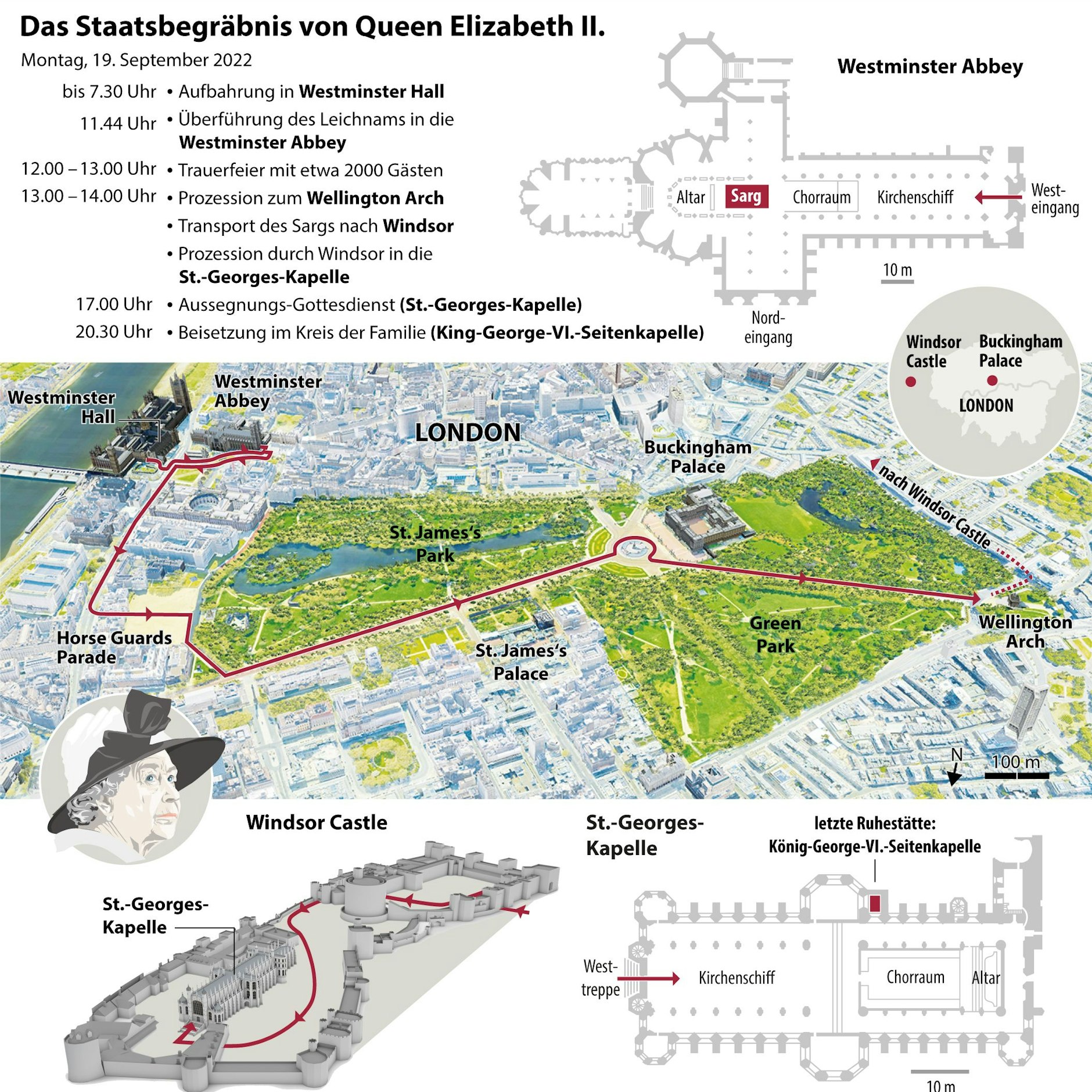 Geplanter Ablauf der Beisetzung von Queen Elizabeth