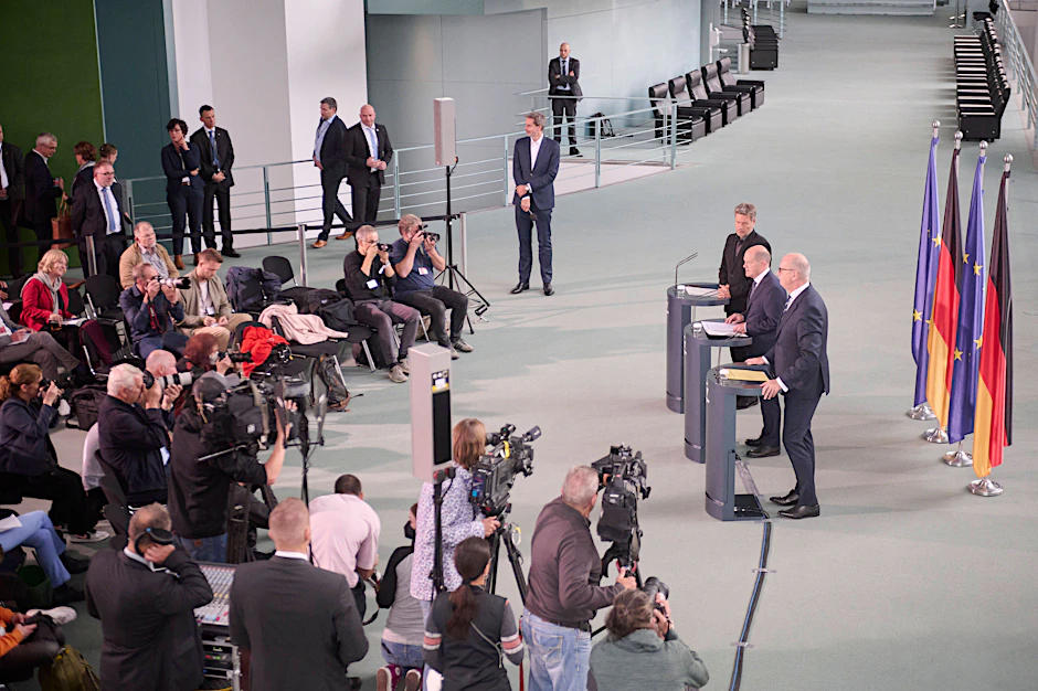 Hauptstadtpresse bei der Arbeit