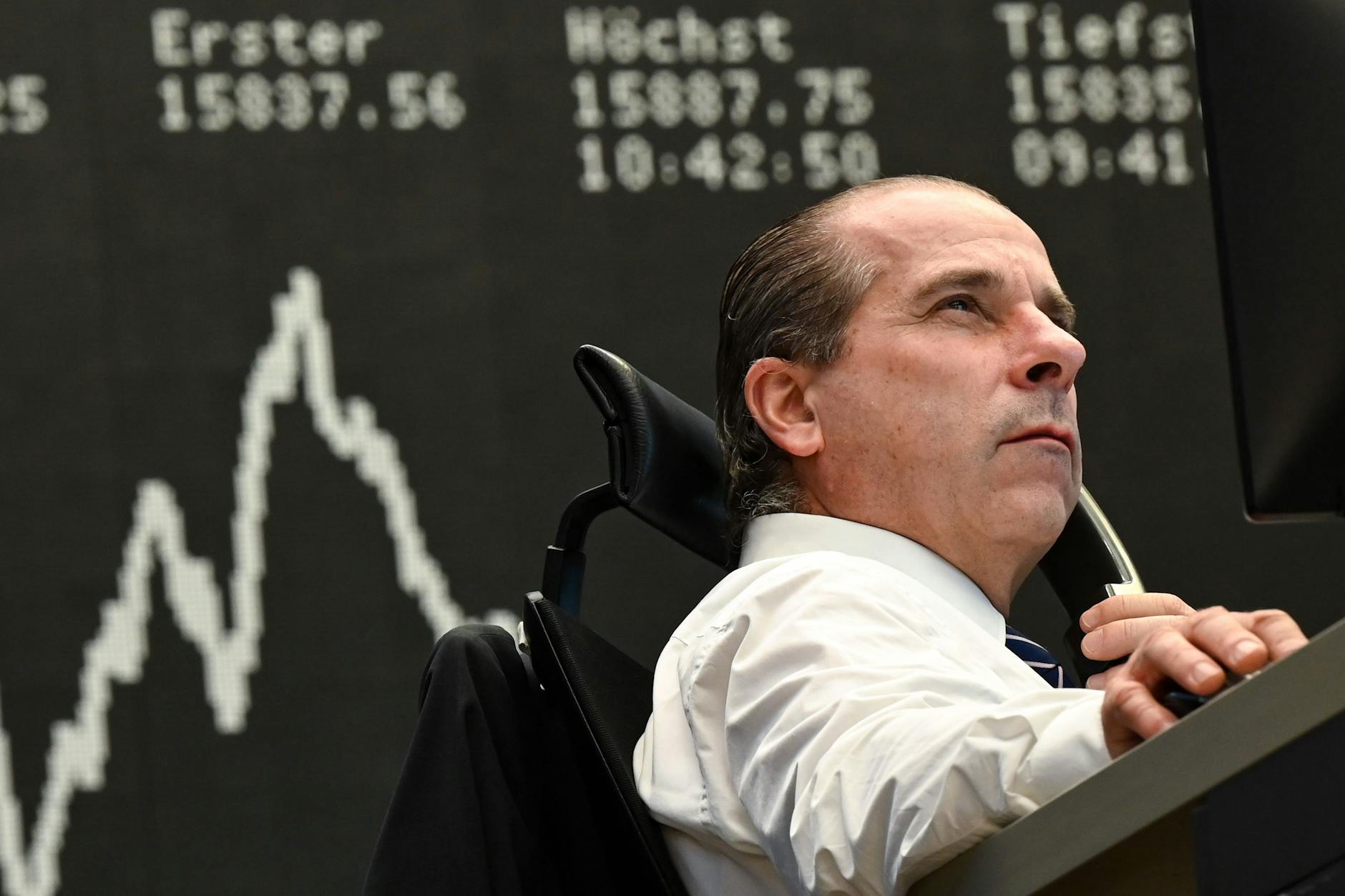 Ein Händler an der Frankfurter Börse