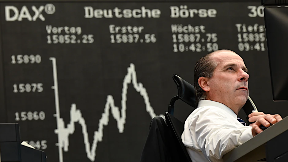 Ein Händler an der Frankfurter Börse