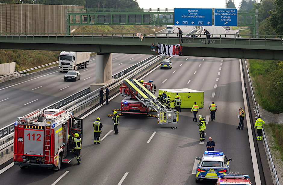 An dieser Protestaktion nahm die Angeklagte teil.