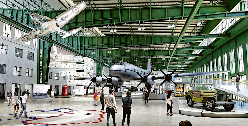 Blick in die Zukunft: So könnte es im Hangar 7 aussehen, wenn das Alliiertenmuseum eingezogen ist.&nbsp;
