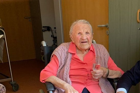Anna Cernohorsky, die älteste Frau Deutschlands, an ihrem 113. Geburtstag.