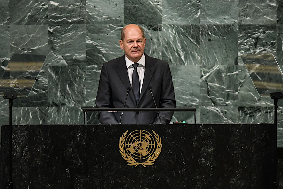 Bundeskanzler Olaf Scholz spricht bei der UN-Generalversammlung in New York