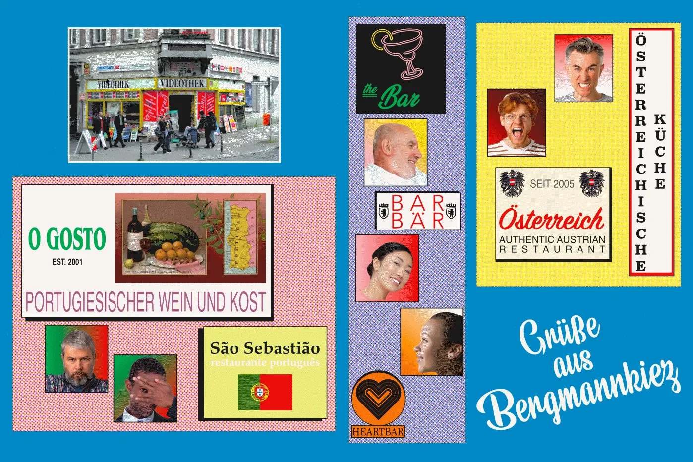 Gleich dreimal finden sich Geschäfte mit dem gleichen Modell an einer Straße im Bergmannkiez.