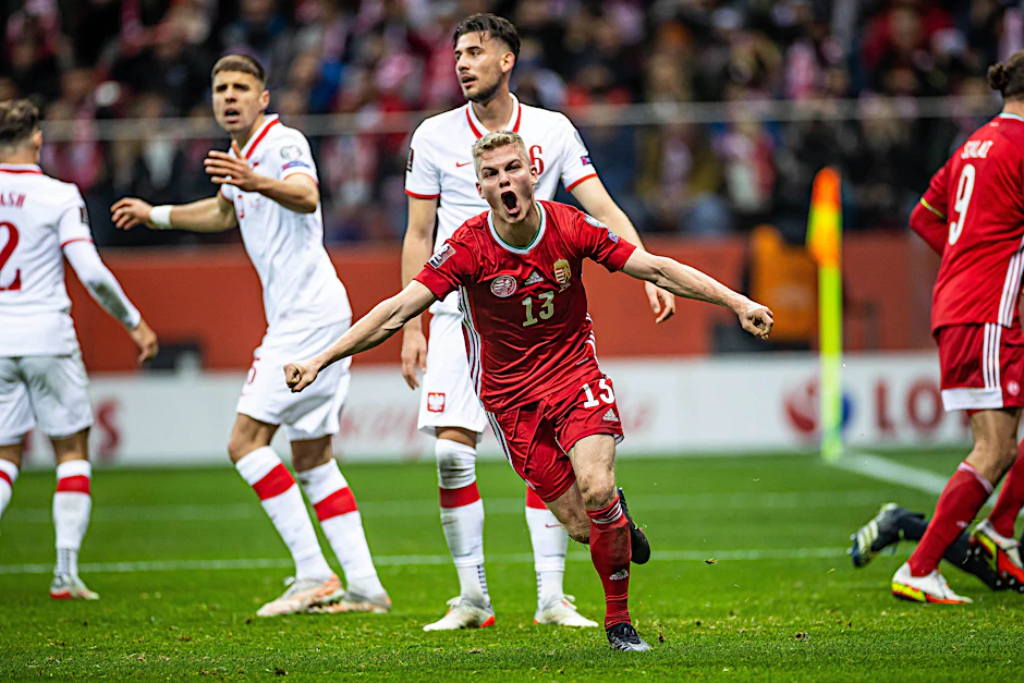 Andras Schäfer jubelt über seinen Treffer im WM-Qualifikationsspiel gegen Polen.