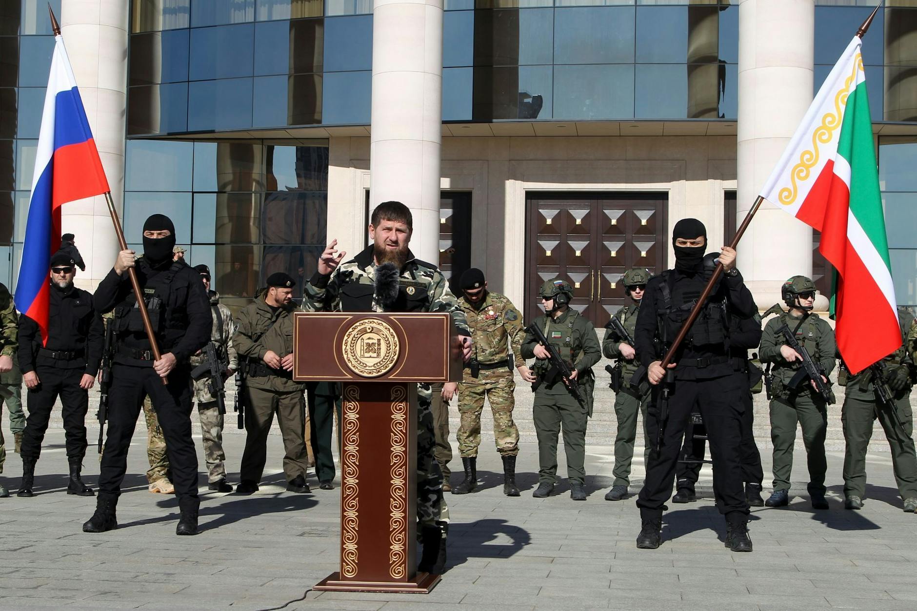 Ramsan Kadyrow bei einem Auftritt in Tschetschenien. 